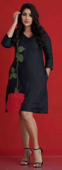 black linen short dress