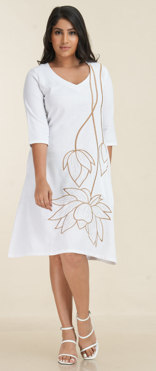 white embroidery dress